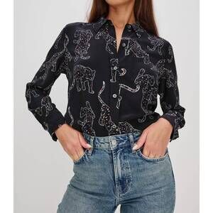 NEW RAILS kate jaguar button-down shirt in black
